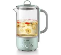 BUYDEEM K314 Travel Electric Kettle, Mini Healthy-Care Beverage Kettle, Tea Maker with German Schott Glass & Durable Pro 18/10 Pro Stainless Steel, 0.6L, Cozy Greenish