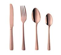 Buyer Star 24 Pieces Cutlery Set, Stainless Steel Flatware Set, Rose Gold Knives and Forks Elegant Basic Tableware, Mirror Polishing Service for 6