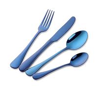 Buyer Star 4 Set Juego de Cubiertos Acero Inoxidable Azul Cuchillos y Tenedores Cuchara Cucharilla