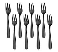 Buyer Star Appetizers Desert Tenedores, 18/10 acero inoxidable 3 púas cóctel Mini ensalada Fruit Fork Sets de 8, 5.5 pulgadas