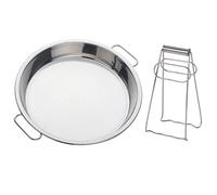 Buyer Star Bandeja de vapor de acero inoxidable de 10 pulgadas y clip plegable para plato caliente, color plateado
