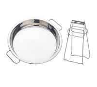 Buyer Star Bandeja de vapor de acero inoxidable de 9 pulgadas y clip plegable para plato caliente, plata