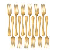 Buyer Star - Cubertería (12 unidades, acero inoxidable), color plateado 12 Dessert Forks dorado