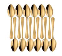 Buyer Star - Cubertería (12 unidades, acero inoxidable), color plateado 12 Dessert Spoons dorado