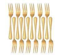 Buyer Star - Cubertería (12 unidades, acero inoxidable), color plateado 12 Fish Forks dorado