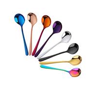 Buyer Star Cucharas de postre 8 piezas Mezclar colores Cucharas de ensalada Aperitivo para comer Pasteles Cucharas para adultos Niños