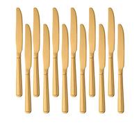 Buyer Star Cuchillos de postre de 12 piezas, juego de cubiertos de acero inoxidable 18/0, cubiertos para el restaurante Home Kitchen, dorado