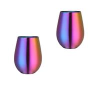 Buyer Star Juego de 2 jarras de cerveza de acero inoxidable, jarras de cerveza de colores, jarras para cerveza, café, zumo, aptas para lavavajillas, arco iris