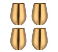Buyer Star Juego de 4 copas de vino de acero inoxidable 304, vasos grandes de vino sin tallo de 17 onzas para exteriores, vasos de metal 100% irrompibles y sin tallo para el hogar y al aire libre,