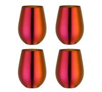 Buyer Star Juego de 4 copas de vino de acero inoxidable 304, vasos grandes de vino sin tallo de 17 onzas para exteriores, vasos de metal 100% irrompibles y sin tallo para el hogar y al aire libre,
