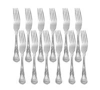 Buyer Star Tenedores de 12 piezas para la cena, juego de cubiertos de acero inoxidable Juego de tenedores de mesa Cubiertos clásicos, plata