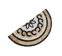 Buyfunny01 - Felpudo redondo semicírculo para puerta de entrada, alfombrilla antideslizante para puerta de entrada, alfombra absorbente de agua de cocina, para pasillo, balcón, patio, 30 x 60cm