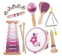 BUYGER Instrumentos Musicales Infantiles, Instrumentos de Percusión Montessori con Xilófono Maracas, Cumpleaños Regalo para Niños Niñas 1 2 3+ Años