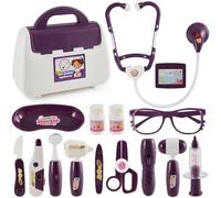 BUYGER Maletín de Médico para Niños con Estetoscopio con Luz y Sonido, Juguete de rol Educativo para Niños Niñas 3 4 5 6 Años, Regalo para Cumpleaños (Doctor, Enfermera, Veterinario)