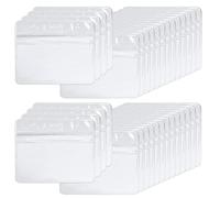 BUYGOO 100Pcs Funda de Tarjeta de identificación transparente Titulares de etiquetas de nombre horizontales Titulares de tarjetas de identificación impermeables y a prueba de polvo