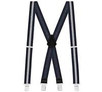Buyless Fashion Tirantes hombres Correas de 122 cm 3.81 cm - En X con clips de metal - 5121-Navy-White