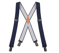 Buyless Fashion Tirantes para hombre - 48 "Correas ajustables 1 1/4" - Espalda X con clips negros