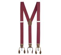 Buyless Fashion Tirantes para hombres Correas de 122 cm 3.18 cm En Y clips y botones - 5120-Burgundy