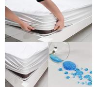 BUYMAX Juego de 2 Fundas de colchón Impermeables 100x200 cm Sábanas Ajustables sin Ruido Protector de colchón Inkontinenzauflage Elástico Alrededor Transpirable Funda Anti-ácaros Lavable, Blanco