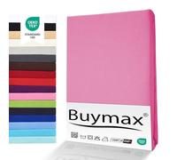 Buymax® Sábana Bajera Ajustable 90x200 cm - 100% Algodón Jersey, Bolsillo Profundo 30 cm con Goma Elástica, Rosa Viejo
