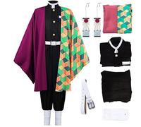 Buyoem Giyuu Tomioka - Disfraz de cosplay para adultos, kimono de anime para Halloween, capa y peluca (Giyuu, 59 pulgadas, 150)