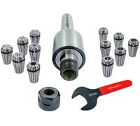 Buyohlic ER16-Juego de 12 pinzas (rango de 1/32-3/8 pulgadas) Collet Live giratorio centro con llave (cono morse (MT3))