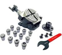 Buyohlic Mesa giratoria inclinable de 80 mm con 4 ranuras ER16-12 piezas (rango de 1/32-3/8 pulgadas), adaptador ER y llave (ER16-12 piezas (rango de 1/32-3/8 pulgadas) (ER16-12 piezas (rango de 1/32