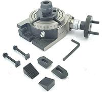 Buyohlic Mesa giratoria regular de 4 pulgadas, fresadora manual con kit de abrazadera M6, grado HSS M2 (adaptador de pinza ER 16)