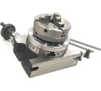 Buyohlic Mesa giratoria regular de 80 mm con mandriles pequeños y placa trasera (con portabrocas autocentrante de 3 mordazas de 65 mm)