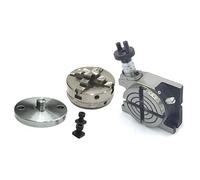 Buyohlic Mesa giratoria regular de 80 mm con mandriles pequeños y placa trasera (con portabrocas autocentrante de 4 mandíbulas de 65 mm)