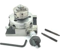 Buyohlic Mesa giratoria regular de 80 mm con mandriles pequeños y placa trasera (con portabrocas autocentrante M12 x 1-3 mordazas de 50 mm)