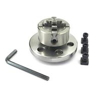 Buyohlic Portabrocas pequeños para mesas giratorias de 7.6 cm I 80 mm y 10.2 cm I 100 mm con placas traseras de acero y mini tornos (50 mm, 4 mandíbulas independientes M14 x 1)