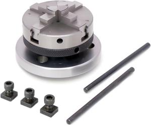 Buyohlic Portabrocas pequeños para mesas giratorias de 7.6 cm I 80 mm y 10.2 cm I 100 mm con placas traseras de acero y mini tornos (mandril autocentrante de 65 mm M14 x 1)