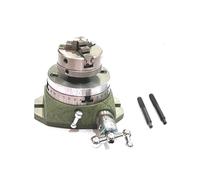 Buyohlic Small Watchmaker - Fresadora de mesa giratoria de 2-3/4 pulgadas (2.75 pulgadas) (2 ranuras + 50 mm, 3 mandíbulas autocentradas con placa trasera)