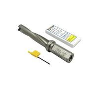 Buyohlic Taladro en U de inserción indexable de 32 mm II, vástago Weldon II a través del refrigerante II, 10 piezas de insertos de carburo libres (diámetro 32 mm ~ 4D ~ 32 mm vástago)