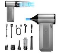 Buyounger Soplador de Aire Potente - 2 en 1 Air Duster & Aspiradora, 200000RPM Soplador Electrico Inalámbrico, Recargable 8000mAh & Velocidad Variable, Portátil para PC,Teclado, Exterior, Hogar y Auto