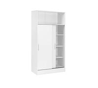 Buyqualia Armario despensa hogar Multiusos de Gran Capacidad con Puertas correderas en Color Blanco (Alto 157 / Ancho 82 / Fondo 38) cm