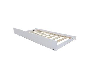 Buyqualia Cama Auxiliar para Litera de Madera - 189x96x22 cm | Estructura Baja para Cama Nido o Supletoria | Color Blanco Abierto