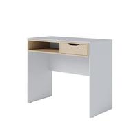 Buyqualia Escritorio Blanco con Cajón Color Cambrian - Mesa de Estudio Moderna con Almacenaje - 78x90x44 cm