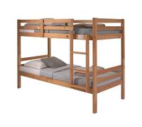 Buyqualia - Litera de Madera Color Miel Roble 154x104x199 cm | Cama Doble Compacta con Diseño Clásico para Niños y Adultos | Estructura Resistente de Pino