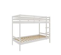 Buyqualia Litera para dormitorios Infantiles, Juveniles o de Invitados de Madera Maciza de Dos Camas con Escalera para colchón de 90x190 cm