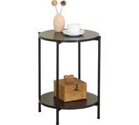 Buyqualia Mesa Auxiliar METÁLICA 56x40x31 CM - con Doble REPISA (Negro)
