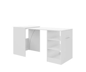 Buyqualia - Mesa Auxiliar Retractil con Almacenamiento - Blanca - Estilo Moderno Multifuncional - Medidas (Mesa extendida): 149x76x63cm