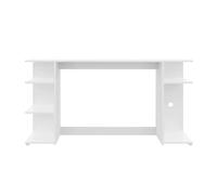 Buyqualia - Mesa Escritorio Gamer - Mesa Ordenador - Escritorio Oficina/Despacho - con Espacio de Almacenamiento en Patas - Blanco - Dimensiones: 136x75x60cm