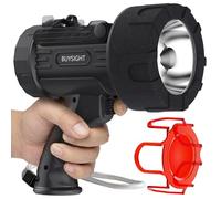 BUYSIGHT Linterna recargable, 1000000 LMS, foco de mano, impermeable, lámpara de caza con filtro rojo (negro grafito)