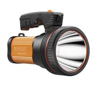 BUYSIGHT Linterna recargable de alta luminosidad de mano con asa, linterna eléctrica de espera ultra larga con salida USB (dorado clásico)