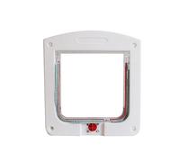 BUYTER Puerta de Gato con Cerradura de 4 vías, Acceso cómodo y Seguro para Tus Mascotas, Trompeta controlable para Mascotas, Puerta de plástico con Solapa de Agujero Seguro (Blanco)