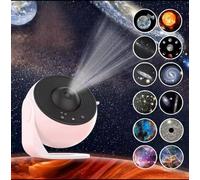 BUYTOWORLD - Proyector de estrellas 13 en 1, planetario, rotación de 360°, proyector de luz nocturna con sistema solar, luna, nebulosa, galaxia, cosmonauta, proyector para niños y adultos (blanco)