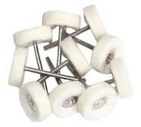 BUYTUS Cepillo mini for pulir con cabezal de lijado fieltro lana 1 pulgada, rueda pulido abrasiva, vástago 2,35/3 mm, hilo algodón(Wool Felt 10pcs,With 2.35mm)
