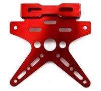 BUYTUS Portamatrículas for Motocicletas Compatible con Marco de matrícula Motocicleta Ajustable aleación Aluminio CNC galvanizado (Rojo)(Red)